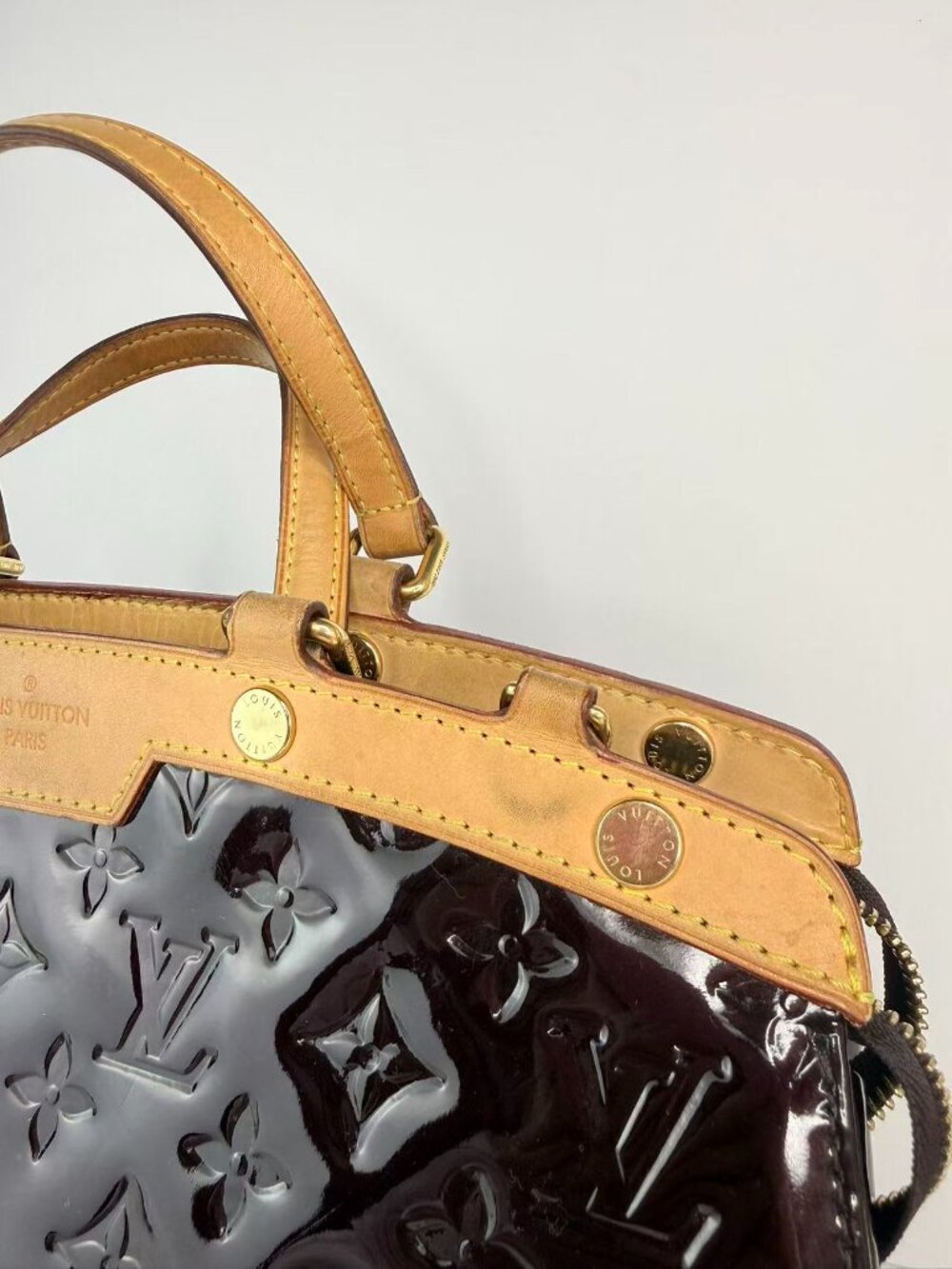 Louis Vuitton Brea MM Monogram Vernis Patent Leather Satchel Bag - Picture 10 of 12
